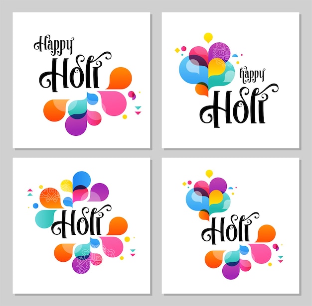 Happy Holi, Affiche De Vacances Et De Festival Indien, Bannière, Illustration Vectorielle Coloré