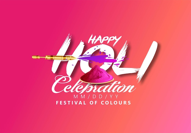 Vecteur happy holi, india festival of color et colorful gulal color festival of india celebration