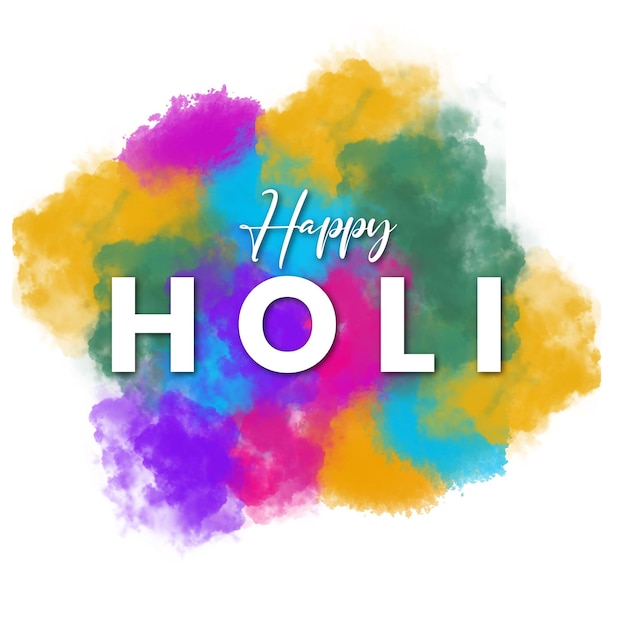 Happy Holi Wishes Avec Flying Gulal Vector Art Image