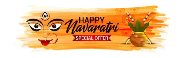 Happy Navratri Offre Spéciale Vente Bannière De Réduction