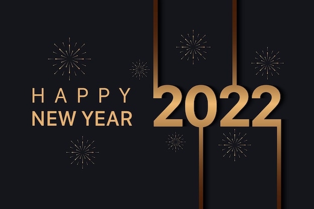 Happy New 2022 Year Holiday numéros métalliques dorés 2022 et motif de paillettes scintillantes