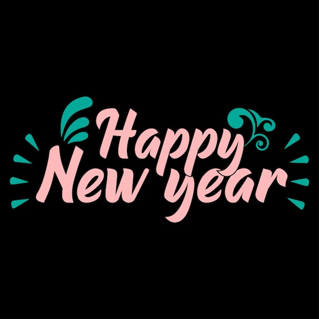 Vecteur happy new year typographie vector print ready t-shirt design