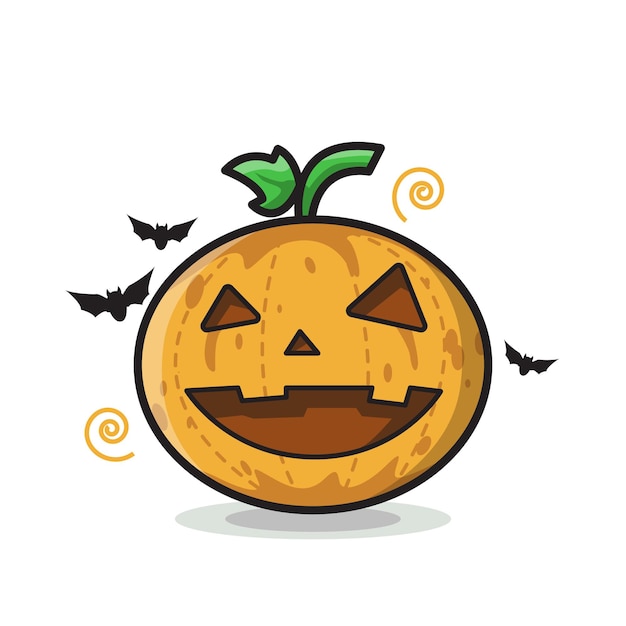 Happy Pumpkin Halloween Illustration Art Ligne Mignonne