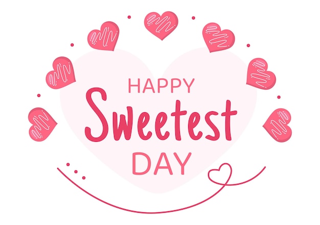 Happy Sweetest Day Le 21 Octobre Sweet Holiday Event Hand Drawn Cartoon Illustration Plate