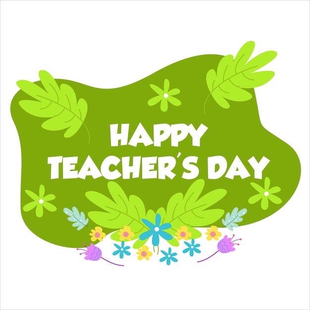 Happy Teacher Day Character Flat Cartoon Vector Template Design Illustration