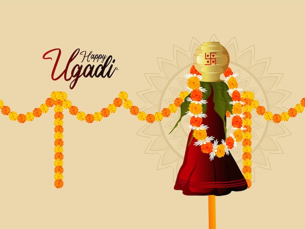 Happy Ugadi Est Une Fête Indienne.