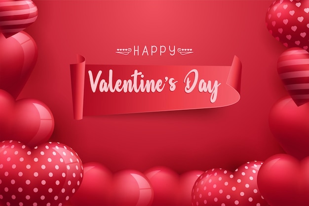Happy Valentine's Day Design Dans Un Fond Romantique