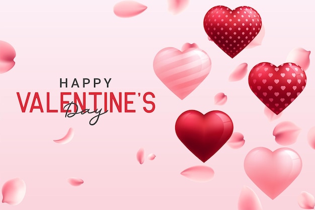 Happy Valentine's Day Design Dans Un Fond Romantique