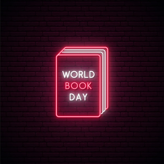 Happy World Book Day Enseigne Néon