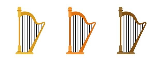 Harpe dans un style plat isolé