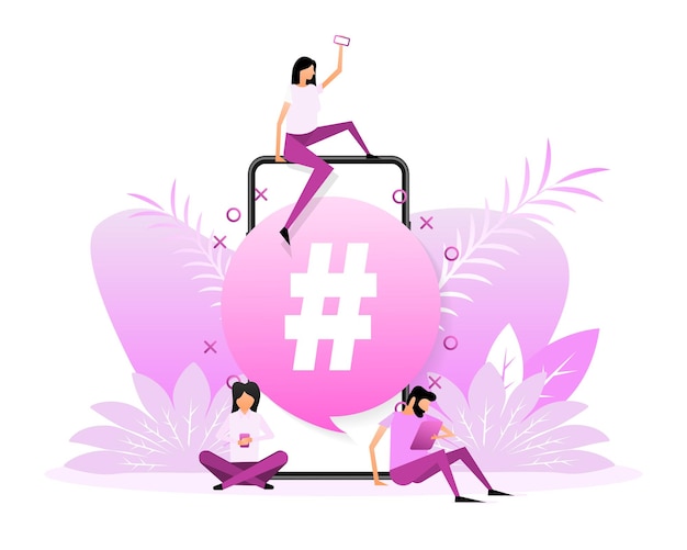 Vecteur hashtag people super design à toutes fins illustration vectorielle plane vecteur isométrique