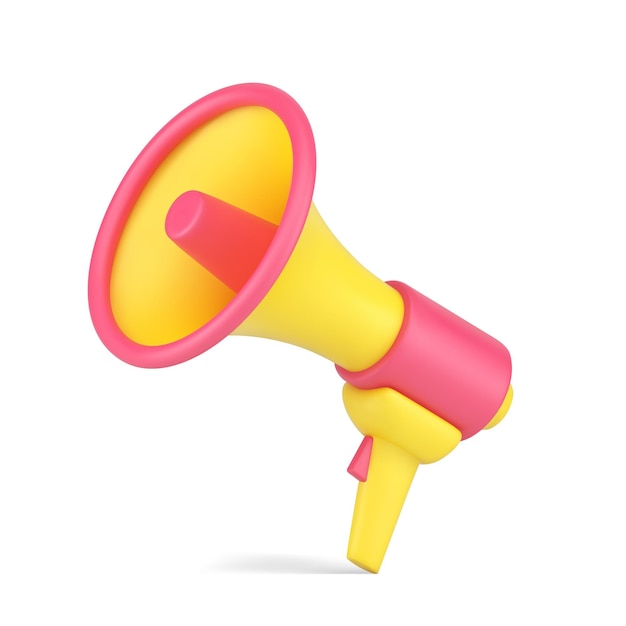 Haut-parleur sonore icône 3d mégaphone pour les annonces d'urgence et les promotions