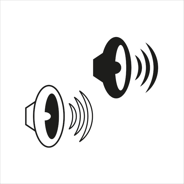Vecteur les haut-parleurs les ondes sonores les symboles d'annonce audio le vecteur les icônes du système d'adressage public