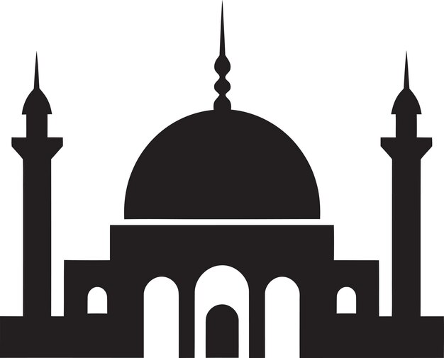 Les Hauteurs Sacrées L'emblème De La Mosquée Iconique La Mosquée La Majesté Le Logo Emblématique Vecteur