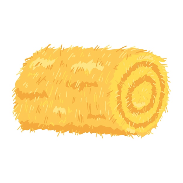 Vecteur haycock agricole dans le dessin animé plat style foin rural roulé pile botte de foin de ferme séchée illustration vectorielle de paille de fourrage