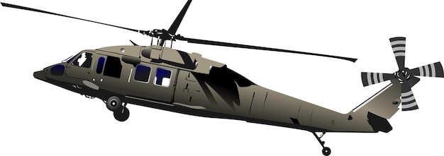Hélicoptère De Combat De L'armée De L'air Vector Illustration 3d