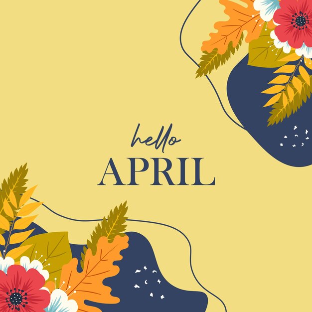 Vecteur hello april arrière-plan d'illustration vectoriel il est adapté pour la carte bannière ou l'affiche