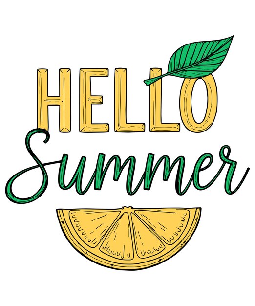 Hello Design graphique d'été pour les T-shirts, les affiches et les autocollants