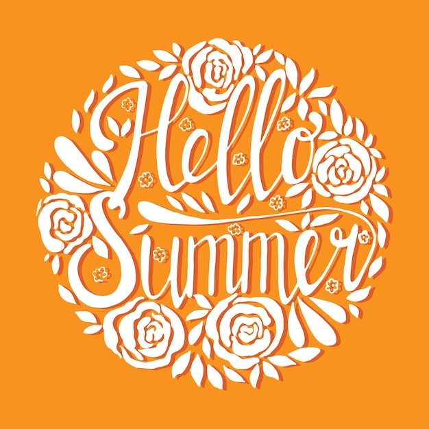 Vecteur hello summer typographie créative affiche de lettrage numérique eps10 vecteur