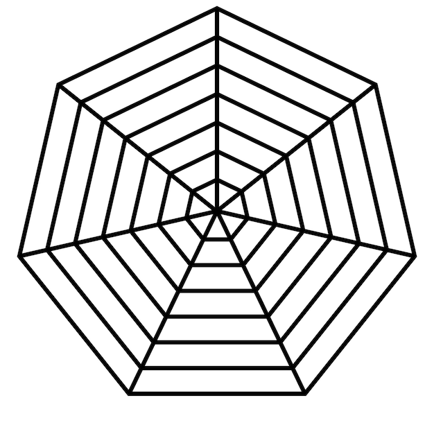 Heptagon 7 Modèle De Radar Diagramme De Diagramme De Maille D'araignée Spider 7s Modèle De Graphique De Radar Hepta Vierge