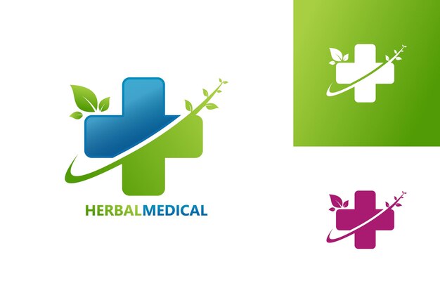 Herbal Medical Logo Template Design Vecteur, Emblème, Design Concept, Symbole Créatif, Icône