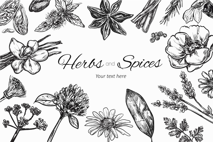 Vecteur herbes et épices collection