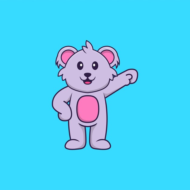 Héros Mignon De Koala. Concept De Dessin Animé Animal Isolé.