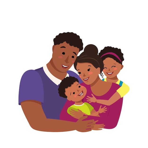 Heureuse famille afro-américaine ensemble.