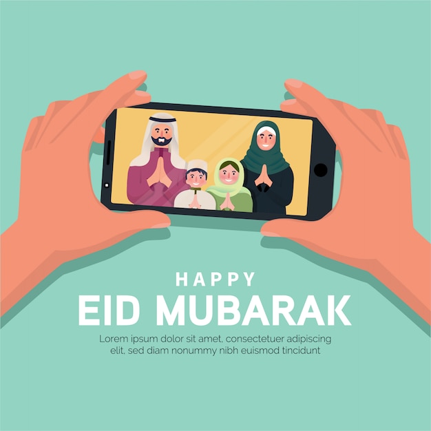 Heureuse Famille Eid Mubarak