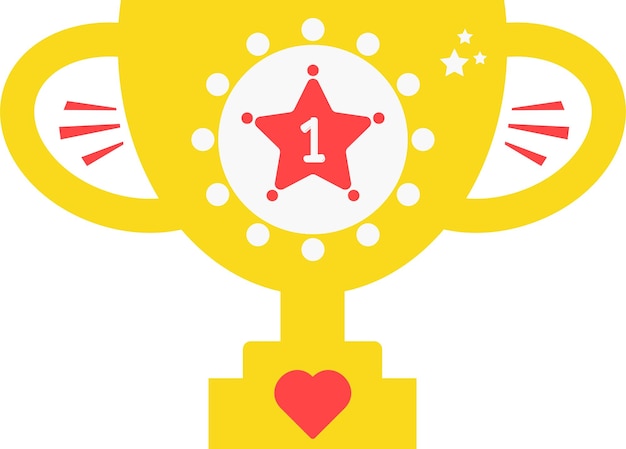 Vecteur heureuse fête des pères carte trophée étoile icône plate symbole vecteur autocollant illustration conception