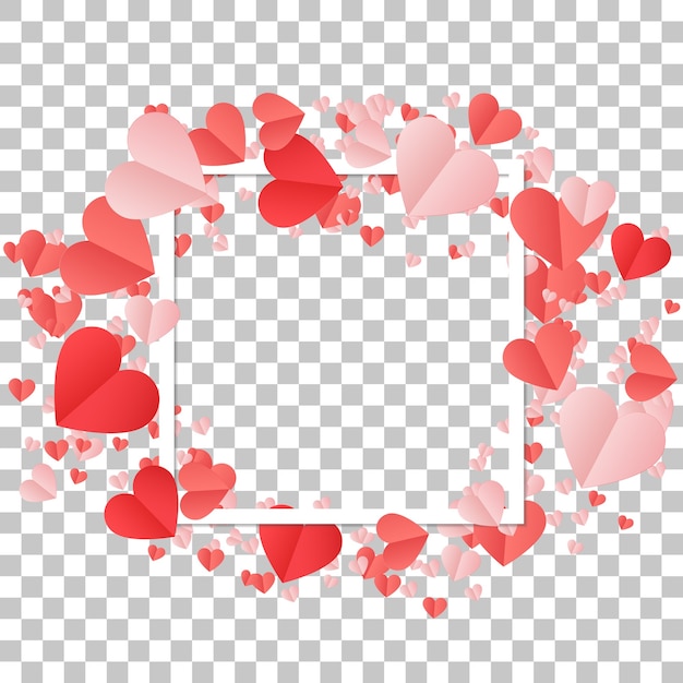 Heureuse Saint Valentin et éléments de conception de mariage cadre avec des coeurs