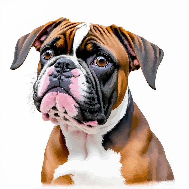 Heureux Beau Chien Boxer Insouciant