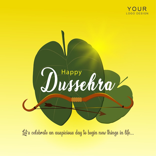 Vecteur heureux dussehra poster