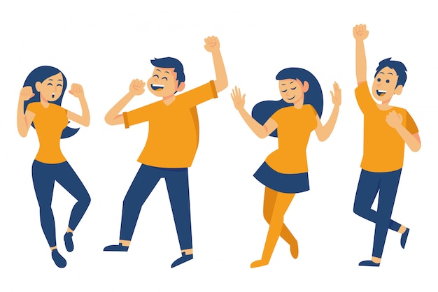 Heureux gens danser ensemble