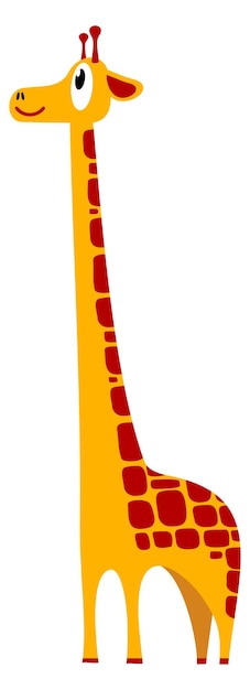 Heureux, Girafe, Icône, Sourire, Dessin Animé, Animal, Debout