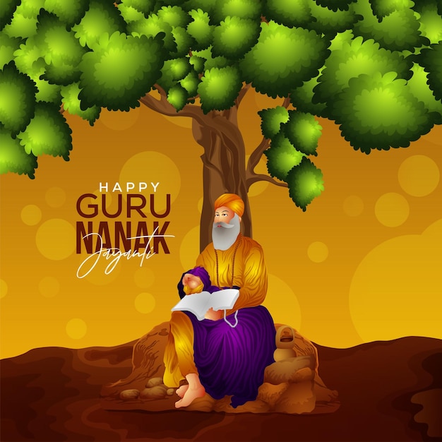 Heureux gourou nanak jayanti illustration vectorielle