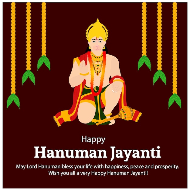 Heureux Hanuman Jayanti Illustration Vectorielle Créative