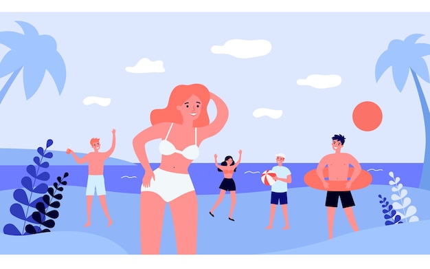 Heureux les jeunes bénéficiant d'activités sur la plage