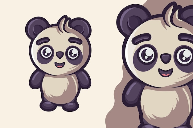 Heureux, Mignon, Panda, Animal, Dessin Animé, Caractère