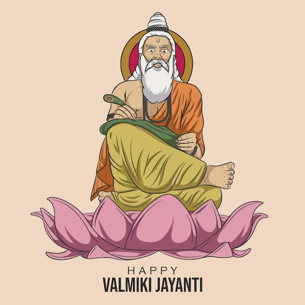 Vecteur heureux modèle valmiki jayanti illustration vectorielle