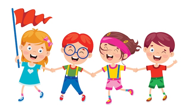 Heureux petits enfants s'amusant