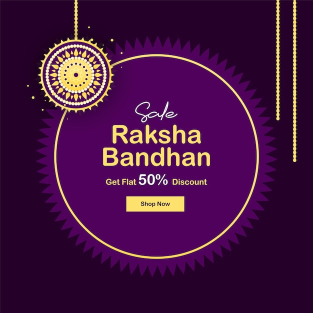 Heureux raksha bandhan belle conception de bannière de vente traditionnelle