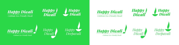 Heureux, Vert, Diwali, Logo, Blocages