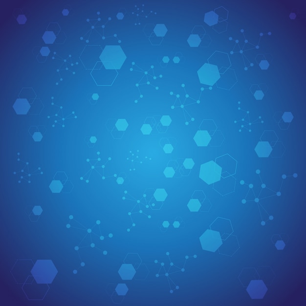 Hexagone Et Lien Bionique Abstrait Bleu