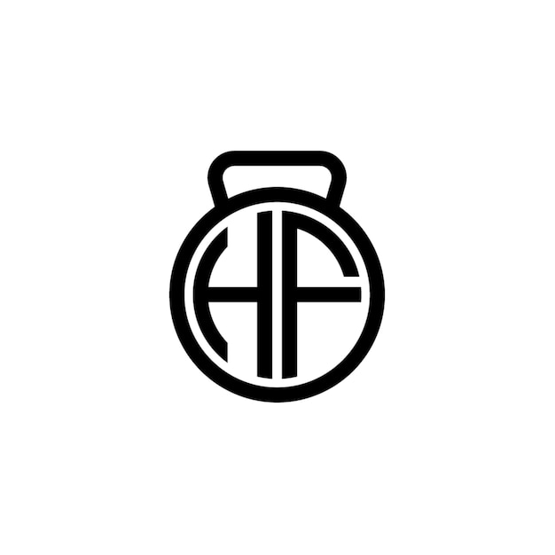 HF monogramme logo design lettre texte nom symbole logo monochrome alphabet caractère logo simple