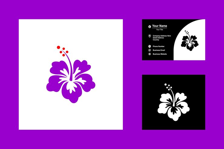 Hibiscus Belle Fleur Floraison Exotique Printemps Été Botanique Vecteur Icône Logo Design