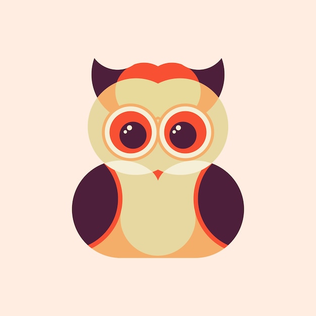 Vecteur hibou illustration design plat