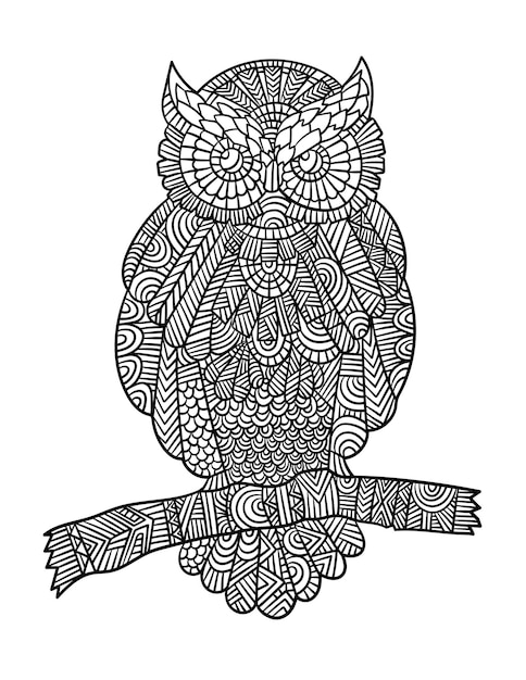 Hibou Mandala Coloriages pour Adultes