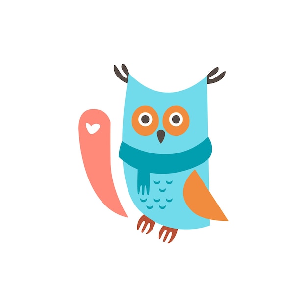 Hibou Mignon Avec Un Signe Pour Le Texte, Illustration Vectorielle