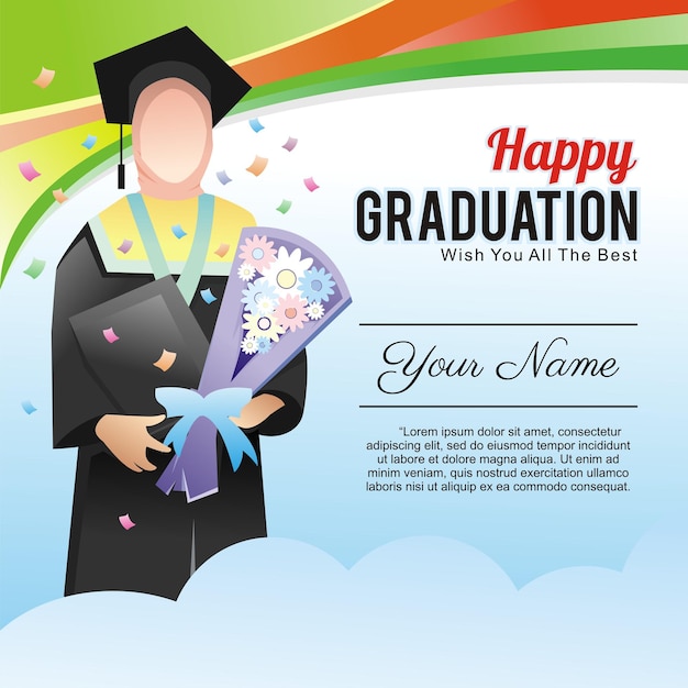 Hijab Femme Happy Graduation Template Design